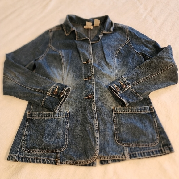 Vintage Women's St John's Bay Denim Blazer Jean Jacket Size Medium - Picture 16 of 16